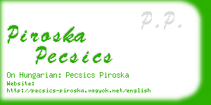 piroska pecsics business card